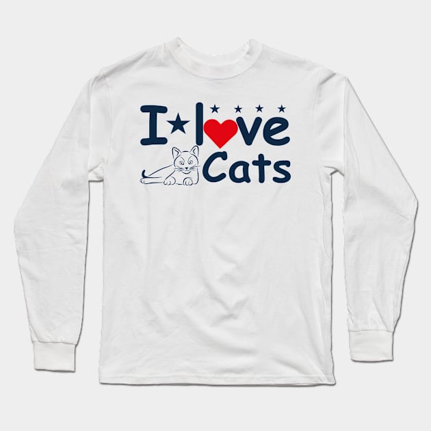 I Love Cats Long Sleeve T-Shirt by kazumi